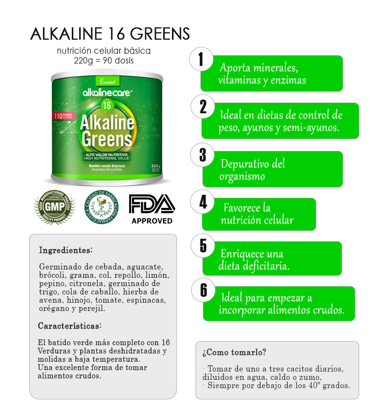 Alkaline 16 Greens 220g