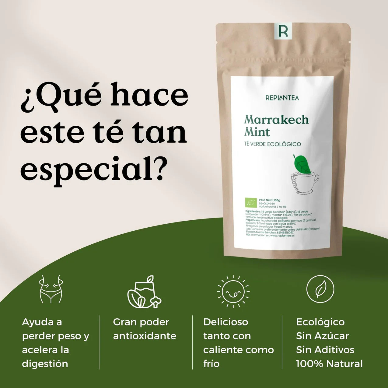 Té Verde Marrakech Mint Ecológico 90g