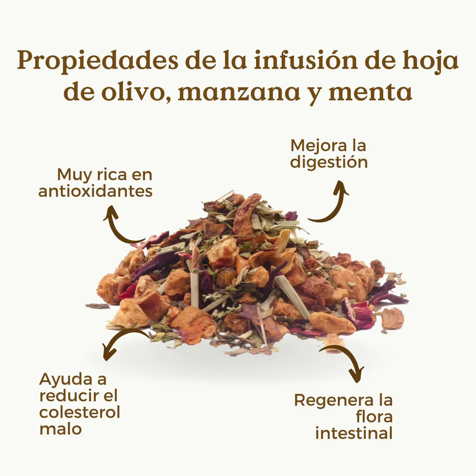 Infusión de Hoja de Olivo, Manzana y Menta Ecológica 100g